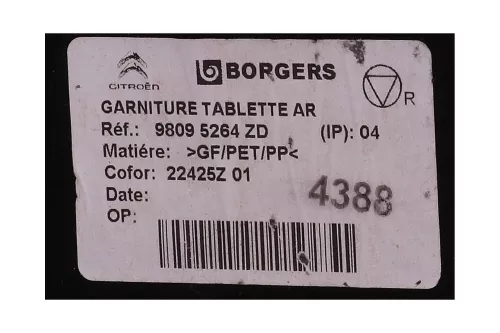 PSA / Stellantis Hoedenplank 98095264ZD RP 98451156ZD (C109IR)