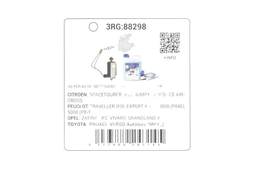 C686FK - HDI 1.6 8V BH02 DV6FDU FAP/ EOLYS FAP TANK/ 9809555880